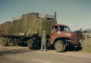 An image showing the removal of the CSIRAC from Sydney to Melbourne. June 1955. Via www.csse.unimelb.edu.au